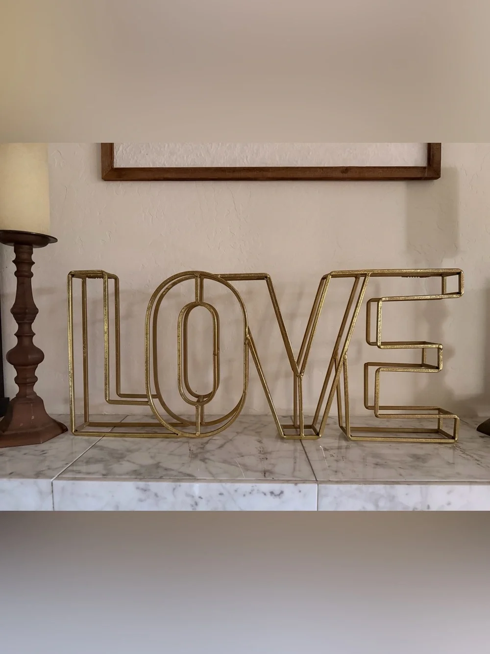 Gold Metal 'LOVE' Decorative Sign